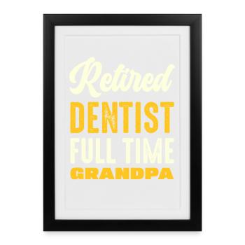 Retired Dentist Grandpa Vintage Typography - Framed poster (27 × 37 cm) - black - Front