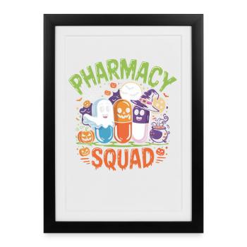 Halloween de l’équipe de pharmacie - Affiche encadrée (27 × 37 cm) - noir - Devant