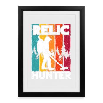Détecteur de reliques Sondes détecteurs de métaux - Affiche encadrée (27 × 37 cm) - noir - Devant