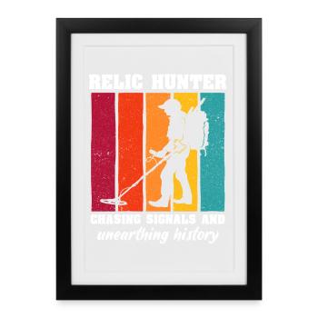 Recherche de reliques au détecteur de métaux - Affiche encadrée (27 × 37 cm) - noir - Devant