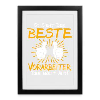 Idée de cadeau pour le contremaître - Affiche encadrée (27 × 37 cm) - noir - Devant