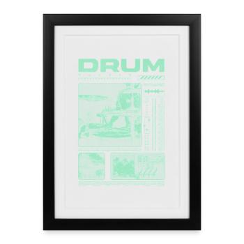 Rock Drummer Drum Player Streetwear - Framed poster (27 × 37 cm) - black - Front
