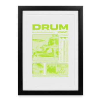 Batteur rock Drumplayer Streetwear - Affiche encadrée (27 × 37 cm) - noir - Devant