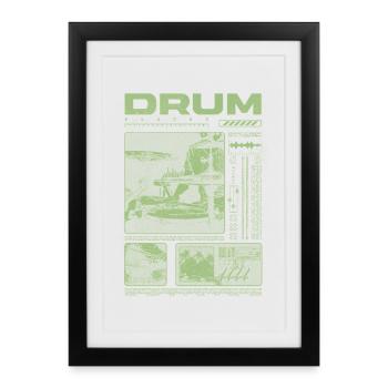 Rock Drummer Drum Player Streetwear - Framed poster (27 × 37 cm) - black - Front