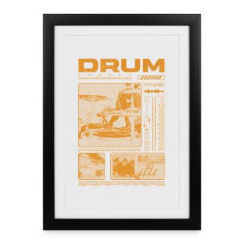 Batteur rock Drumplayer Streetwear - Affiche encadrée (27 × 37 cm) - noir - Devant