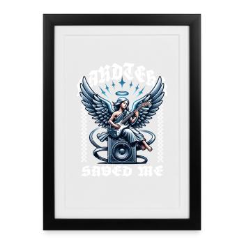 Hardtekk Saved Me Tekke Allemagne de l’Est - Affiche encadrée (27 × 37 cm) - noir - Devant