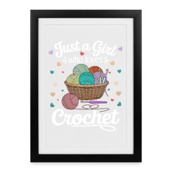 Colorful Crochet Hobby & Wool Lover - Framed poster (27 × 37 cm) - black - Front