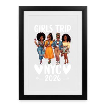 NYC Girls Trip 2026 - Affiche encadrée (27 × 37 cm) - noir - Devant