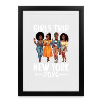 New York Girls Trip 2026 - Affiche encadrée (27 × 37 cm) - noir - Devant