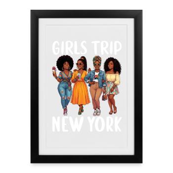 New York Girls Trip - Gerahmtes Poster (27 × 37 cm) - Schwarz - Vorne