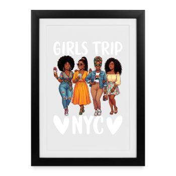 NYC Girls Trip - Gerahmtes Poster (27 × 37 cm) - Schwarz - Vorne