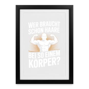 Bald Who Needs Hair Bald Bald - Framed poster (27 × 37 cm) - black - Front