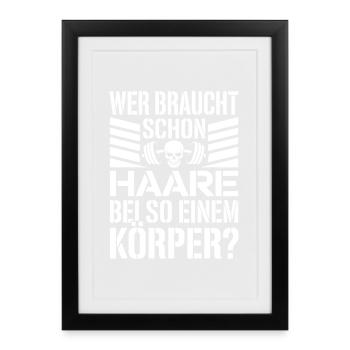Bald Who Needs Hair Bald Bald - Framed poster (27 × 37 cm) - black - Front