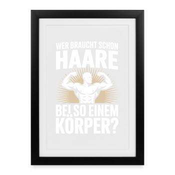 Bald Who Needs Hair Bald Bald - Framed poster (27 × 37 cm) - black - Front