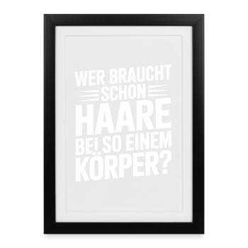 Bald Who Needs Hair Bald Bald - Framed poster (27 × 37 cm) - black - Front
