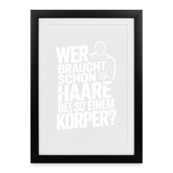 Bald Who Needs Hair Bald Bald - Framed poster (27 × 37 cm) - black - Front