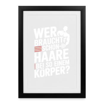 Bald Who Needs Hair Bald Bald - Framed poster (27 × 37 cm) - black - Front