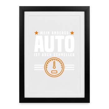 Dicton de voiture - Affiche encadrée (27 × 37 cm) - noir - Devant