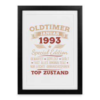 33rd Birthday Gift Classic Car January 1993 - Framed poster (27 × 37 cm) - black - Front