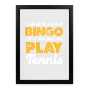 Grand-père Dur à cuire Tennis - Affiche encadrée (27 × 37 cm) - noir - Devant
