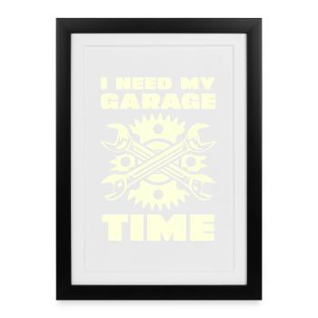 Garage Time: Gears & Wrenches - Framed poster (27 × 37 cm) - black - Front