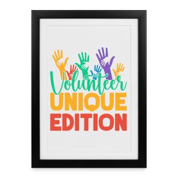 Bénévole Édition Unique Appréciation des Bénévoles - Affiche encadrée (27 × 37 cm) - noir - Devant