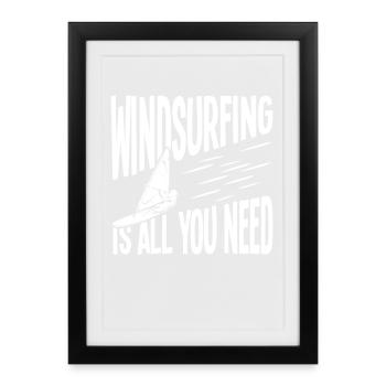 Planche à voile : tout ce dont vous avez besoin - Affiche encadrée (27 × 37 cm) - noir - Devant