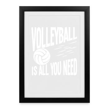 Volleyball is all you need - Framed poster (27 × 37 cm) - black - Front
