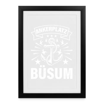 Mer du Nord Mer Wadden MOUILLAGE BÜSUM Drôle - Affiche encadrée (27 × 37 cm) - noir - Devant