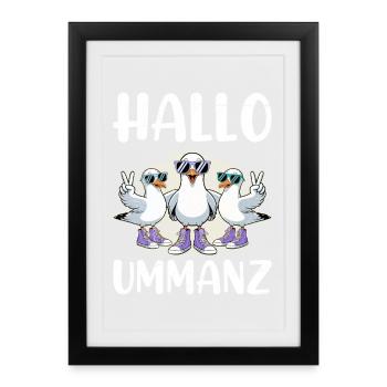 Baltic Sea Island UMMANZ HELLO UMMANZ Funny - Framed poster (27 × 37 cm) - black - Front