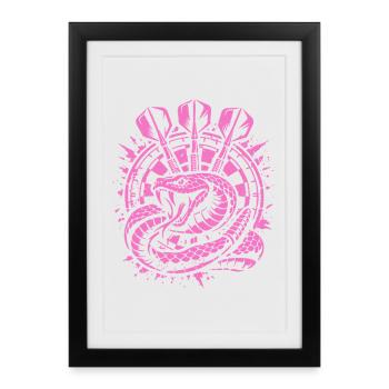 Fléchettes | Secouez la planche, Klapperschlange - Affiche encadrée (27 × 37 cm) - noir - Devant