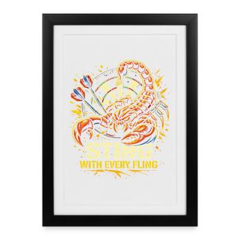 Fléchettes | Pique à chaque aventure - Skorpion - Affiche encadrée (27 × 37 cm) - noir - Devant