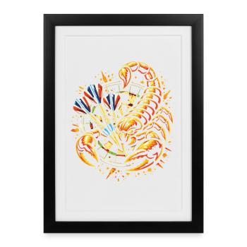 Fléchettes | Pique à chaque aventure - Skorpion - Affiche encadrée (27 × 37 cm) - noir - Devant
