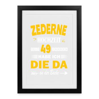 49 ans de relation Anniversaire de mariage Cedarne - Affiche encadrée (27 × 37 cm) - noir - Devant