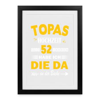 52 ans de relation Anniversaire de mariage - Affiche encadrée (27 × 37 cm) - noir - Devant