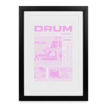 Rock Drummer Drum Player Streetwear - Framed poster (27 × 37 cm) - black - Front