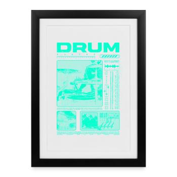 Batteur rock Drumplayer Streetwear - Affiche encadrée (27 × 37 cm) - noir - Devant