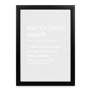 Définition de Motocross Dad Coach Dirt Moto - Affiche encadrée (27 × 37 cm) - noir - Devant