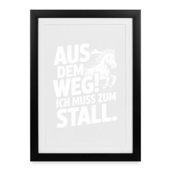Riding out of the way to the stable horse girl horses - Framed poster (27 × 37 cm) - black - Front