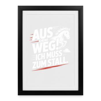 Riding out of the way to the stable horse girl horses - Framed poster (27 × 37 cm) - black - Front