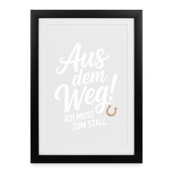 Riding out of the way to the stable horse girl horses - Framed poster (27 × 37 cm) - black - Front