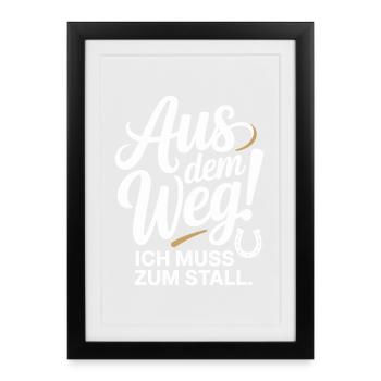 Riding out of the way to the stable horse girl horses - Framed poster (27 × 37 cm) - black - Front