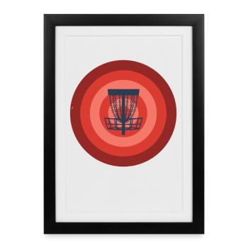 Disc Golf Basket Target Funny Disc Flying Disc - Affiche encadrée (27 × 37 cm) - noir - Devant
