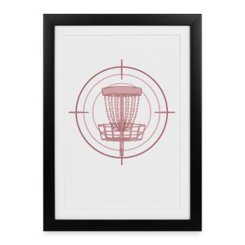 Disc Golf Basket Target Funny Disc Golfer Flying - Framed poster (27 × 37 cm) - black - Front