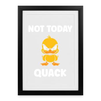 Not Today Quack Feisty Duck - Framed poster (27 × 37 cm) - black - Front