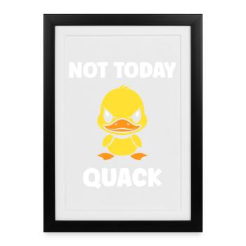 Canard Grognon Pas Aujourd'hui - Affiche encadrée (27 × 37 cm) - noir - Devant