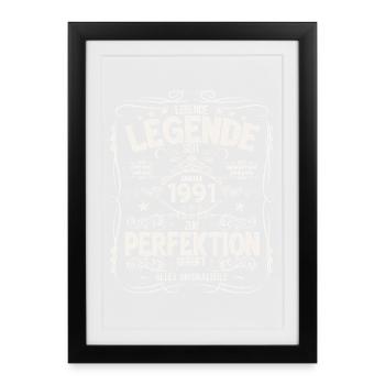 Légende du 35e anniversaire janvier 1991 - Affiche encadrée (27 × 37 cm) - noir - Devant