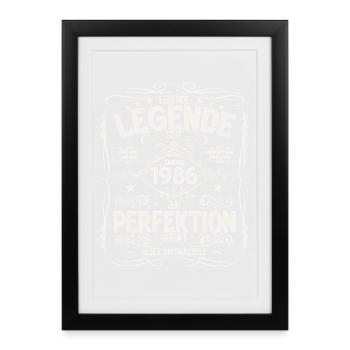 40. Geburtstag Legende Januar Jahrgang 1986 - Gerahmtes Poster (27 × 37 cm) - Schwarz - Vorne