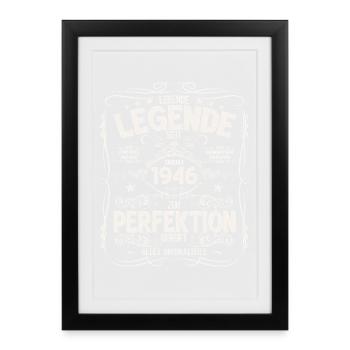 Légende du 80e anniversaire janvier 1946 - Affiche encadrée (27 × 37 cm) - noir - Devant