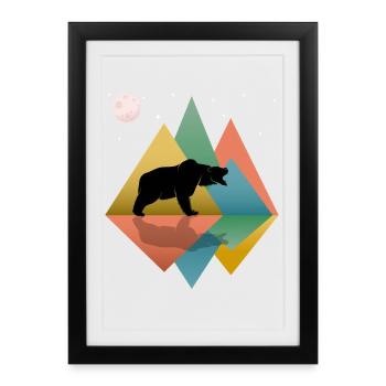 L’ours dans les montagnes - Affiche encadrée (27 × 37 cm) - noir - Devant